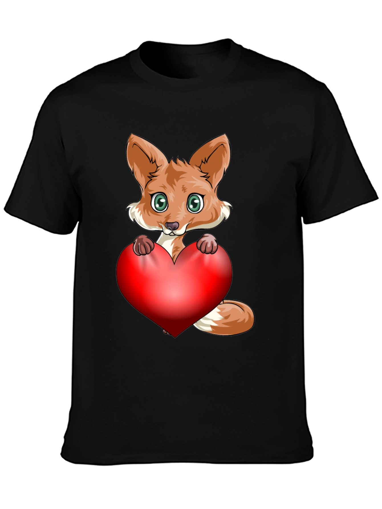 Cute Fox Heart Graphic T-Shirt - Love & Style!