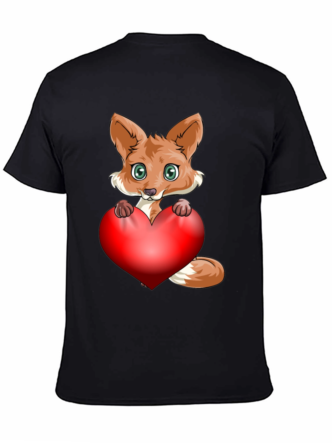 Cute Fox Heart Graphic T-Shirt - Love & Style!