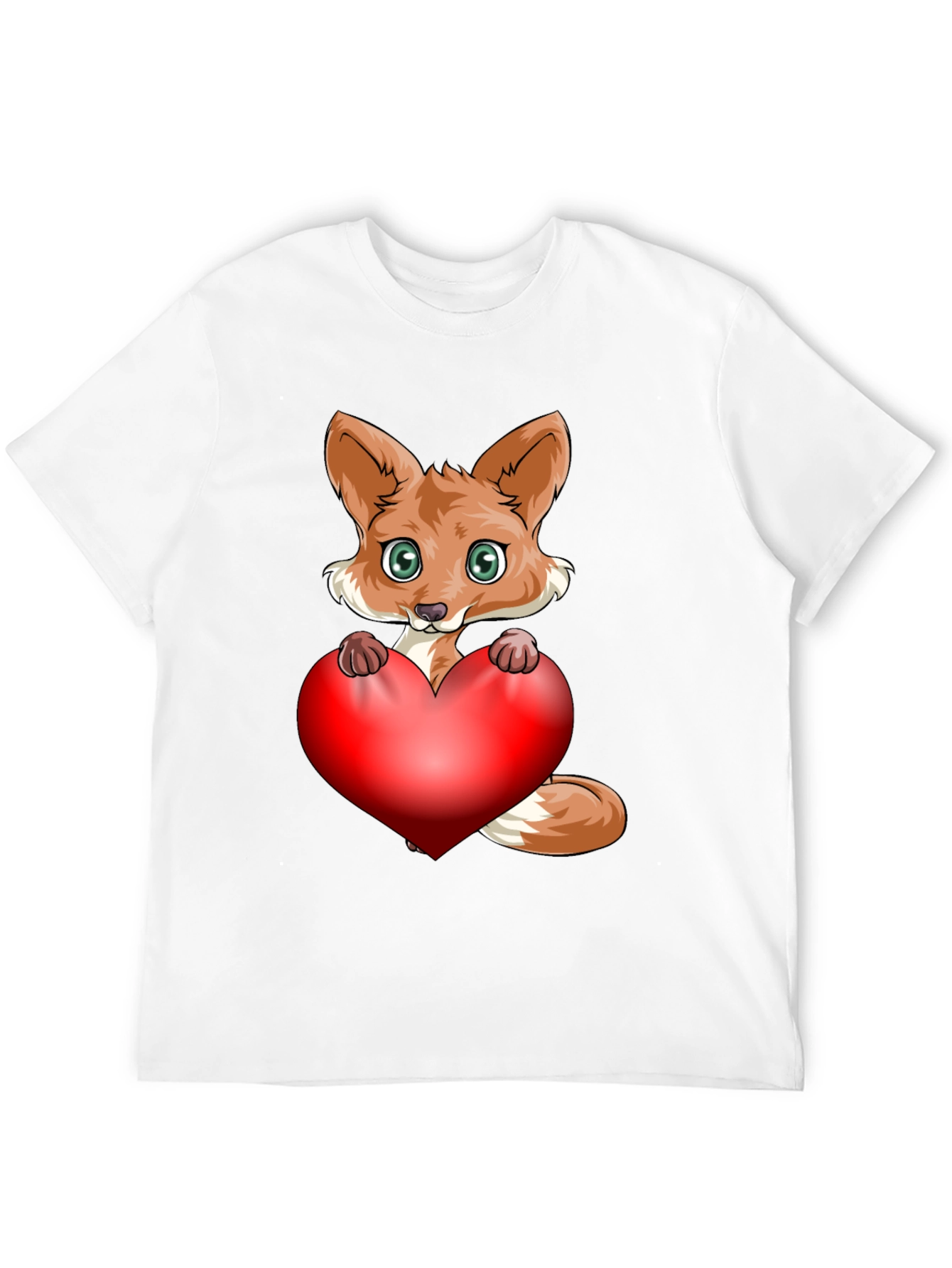 Cute Fox Heart Graphic T-Shirt - Love & Style!