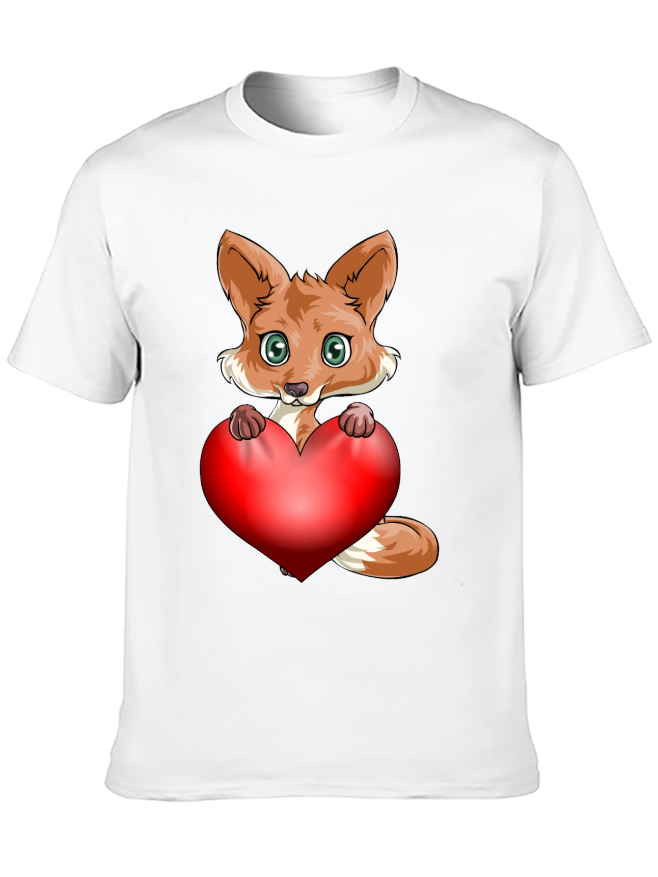 Cute Fox Heart Graphic T-Shirt - Love & Style!