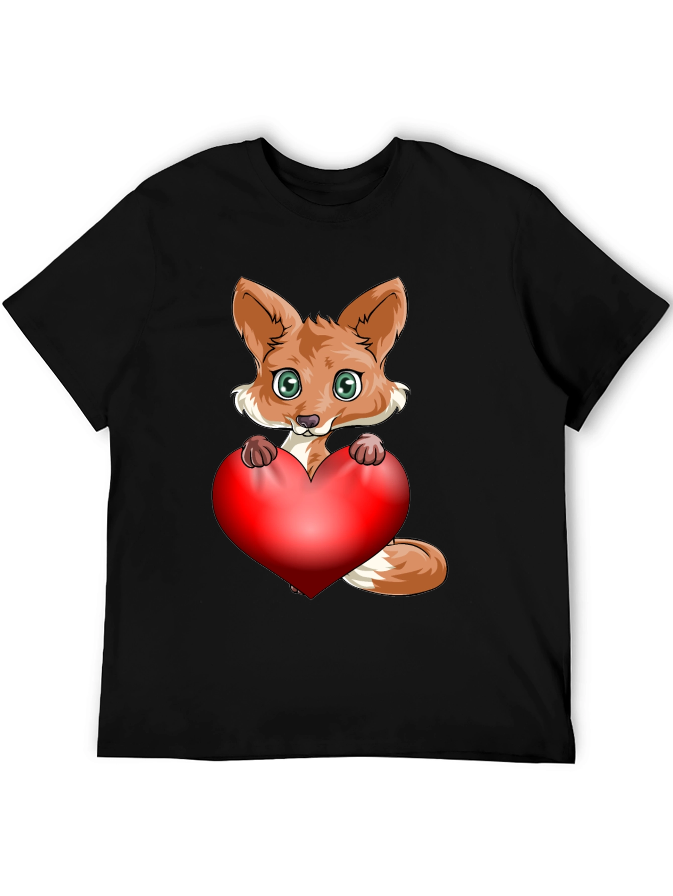 Cute Fox Heart Graphic T-Shirt - Love & Style!