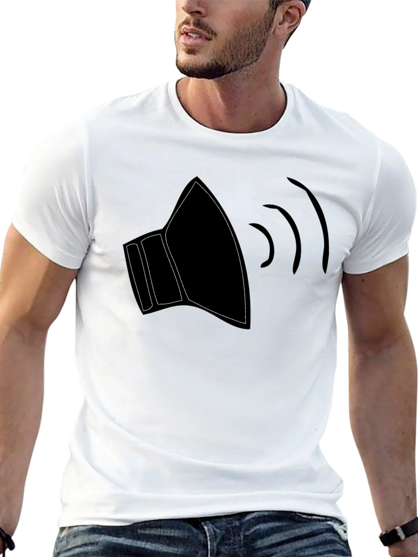 Sound Graphic Tee - Black Cotton T-Shirt