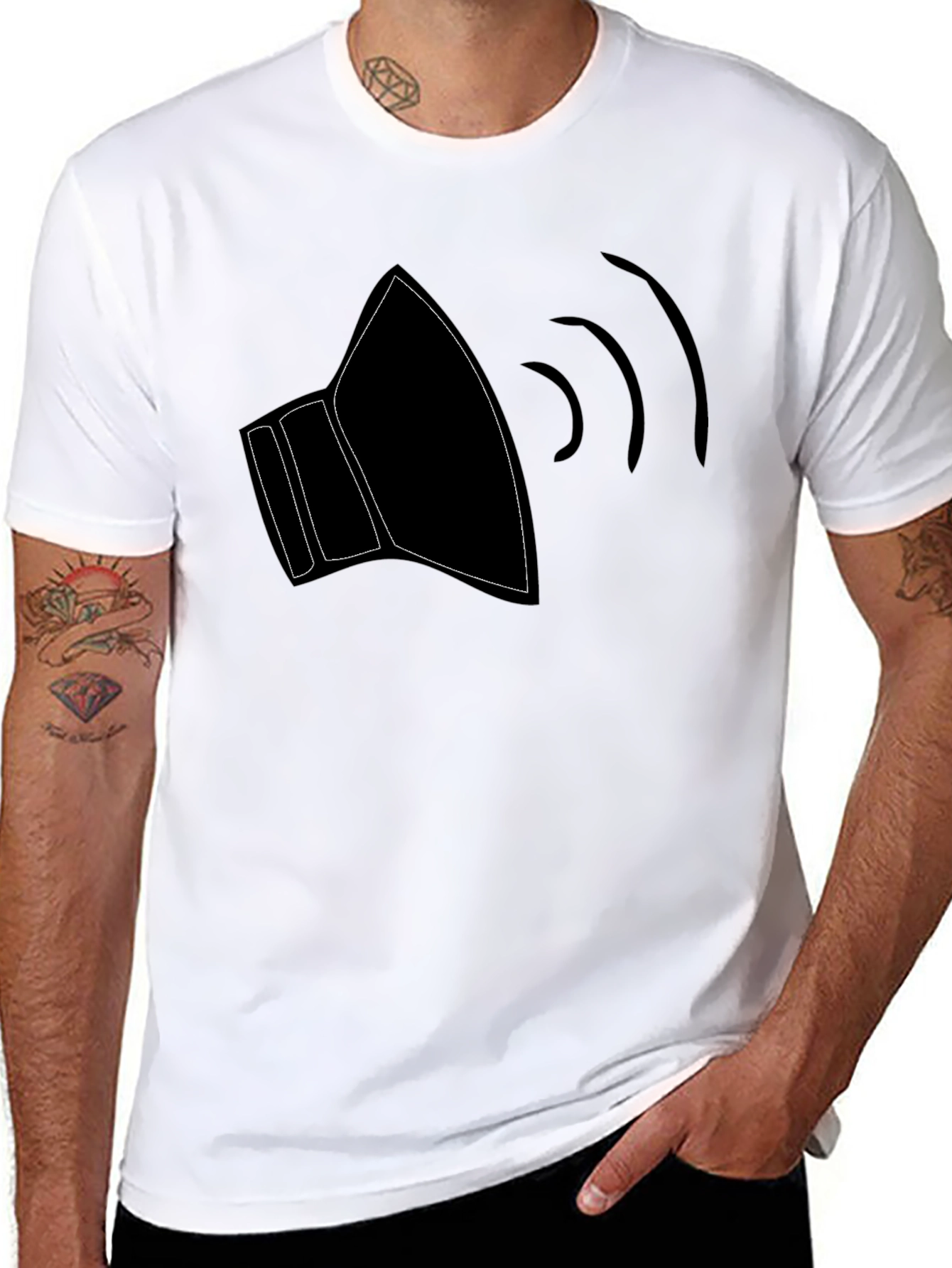 Sound Graphic Tee - Black Cotton T-Shirt