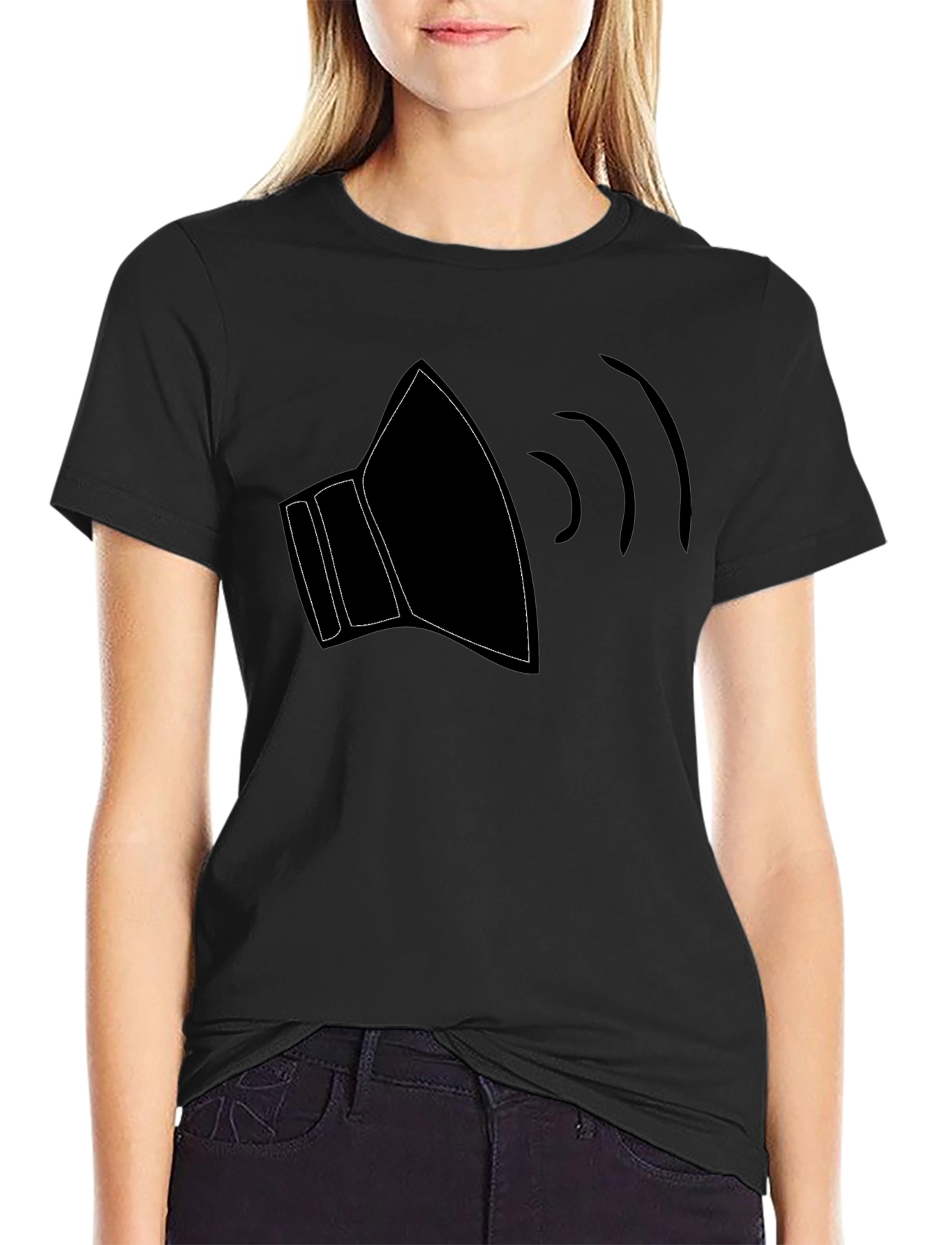 Sound Graphic Tee - Black Cotton T-Shirt
