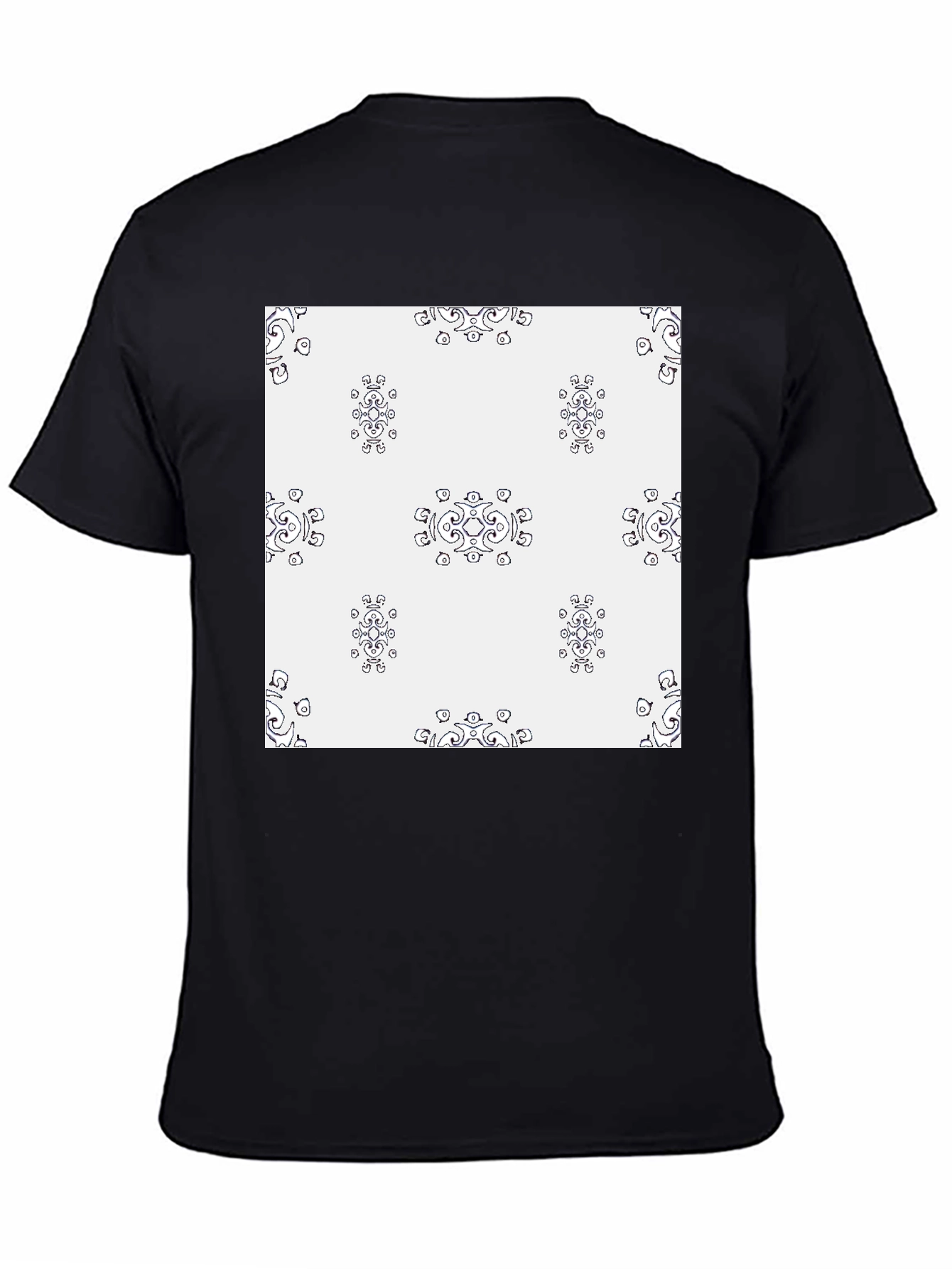 Patterned Graphic Tee - Stylish Black Casual T-Shirt
