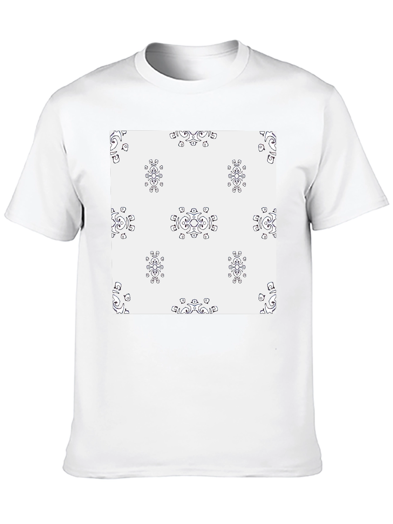 Patterned Graphic Tee - Stylish Black Casual T-Shirt