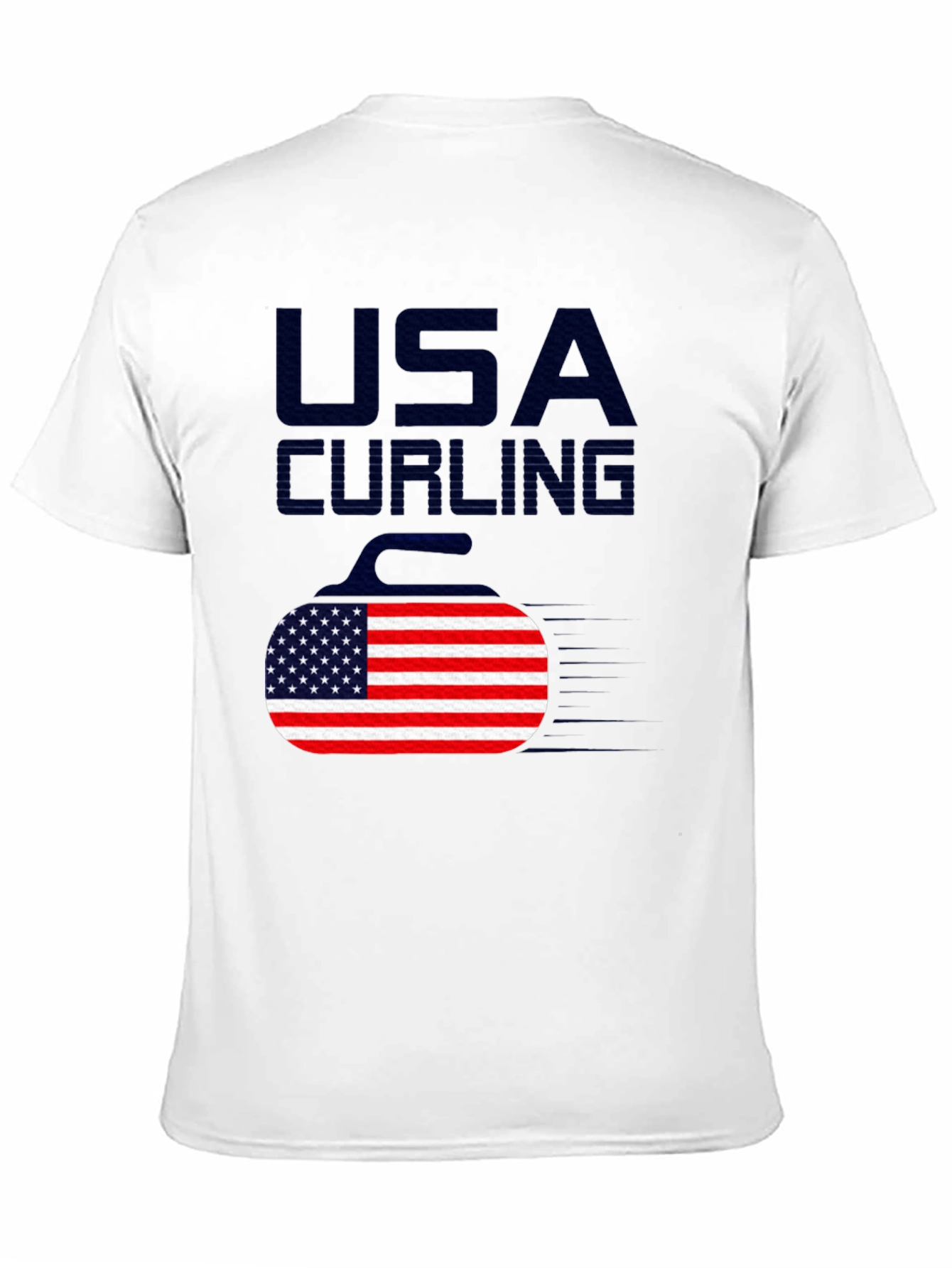 USA Curling T-Shirt - American Flag Design