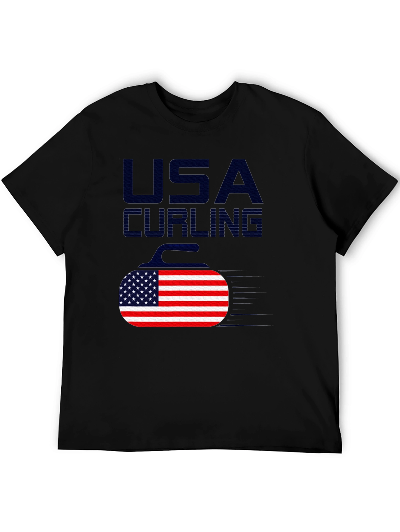 USA Curling T-Shirt - American Flag Design