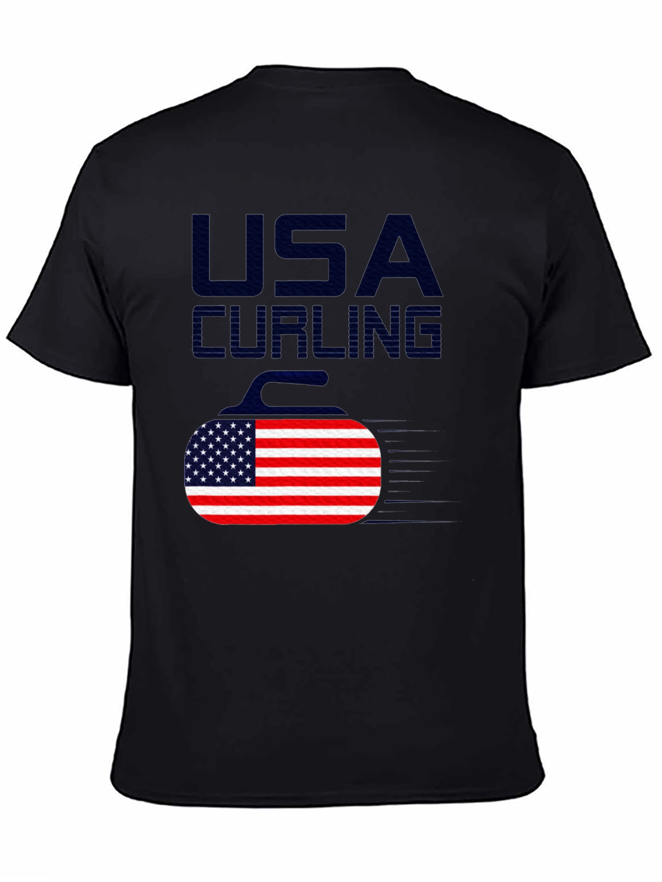 USA Curling T-Shirt - American Flag Design