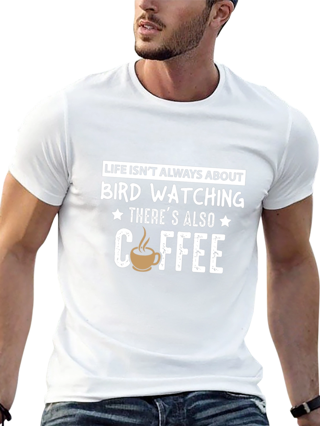 Bird Watching & Coffee T-Shirt - Funny Novelty Tee