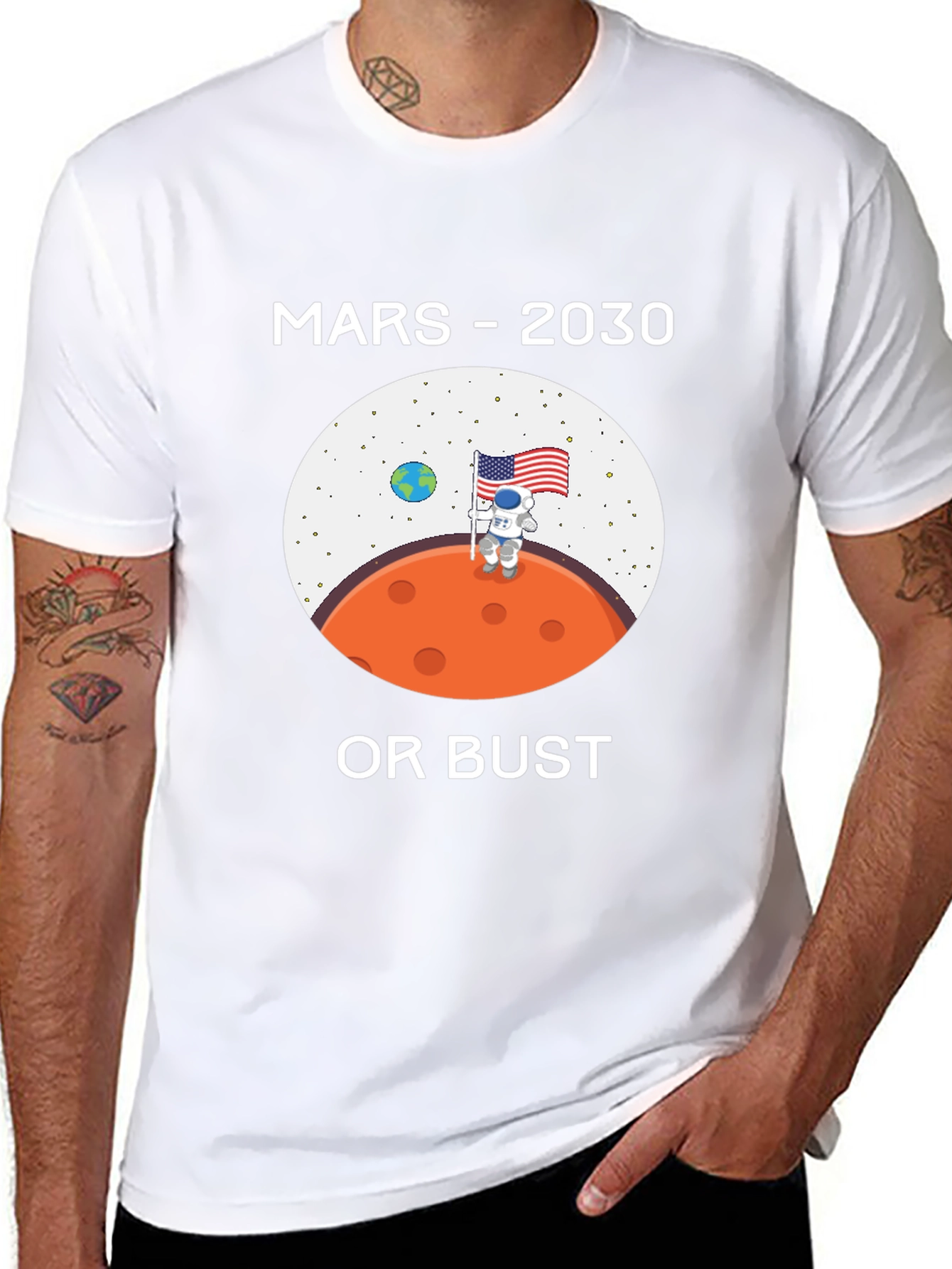 Mars 2030 or Bust T-Shirt Space Travel
