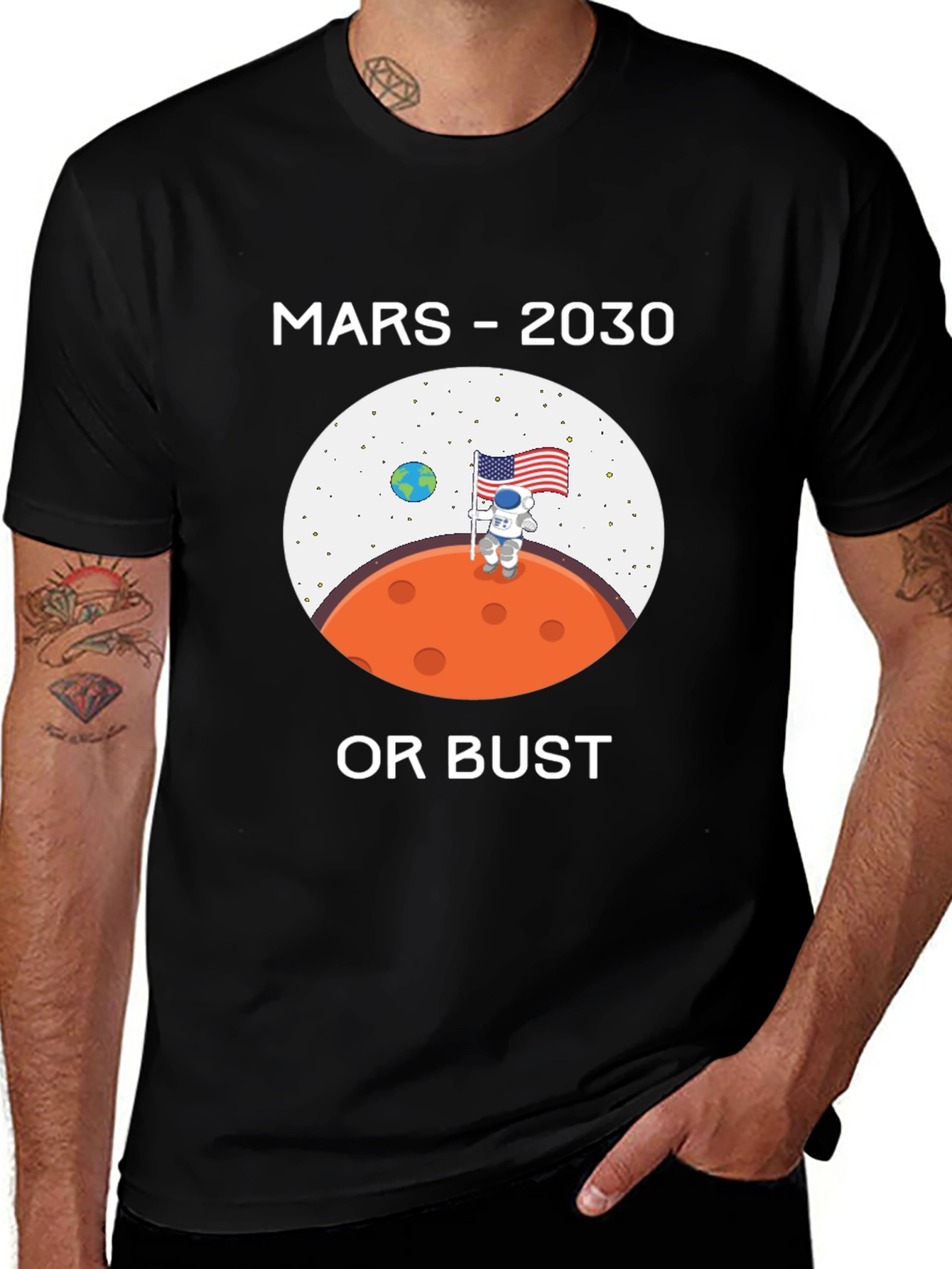 Mars 2030 or Bust T-Shirt Space Travel