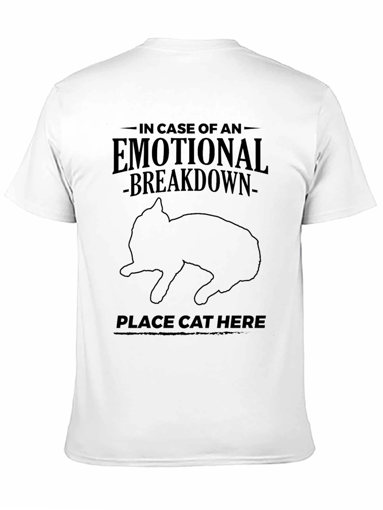 Emotional Breakdown Cat Graphic T-Shirt