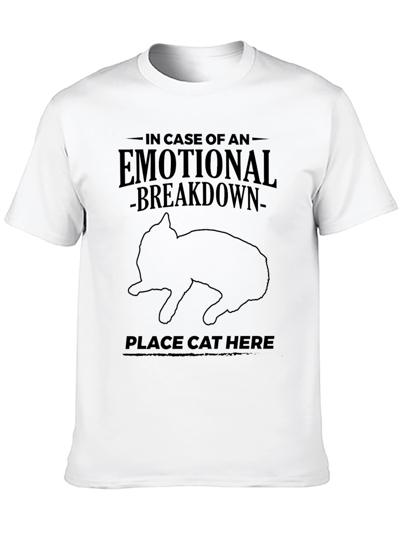 Emotional Breakdown Cat Graphic T-Shirt