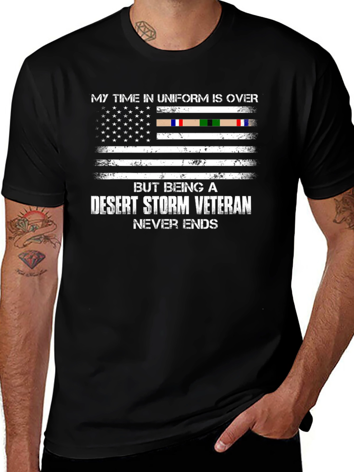 Desert Storm Veteran T-Shirt - Patriotic USA Flag