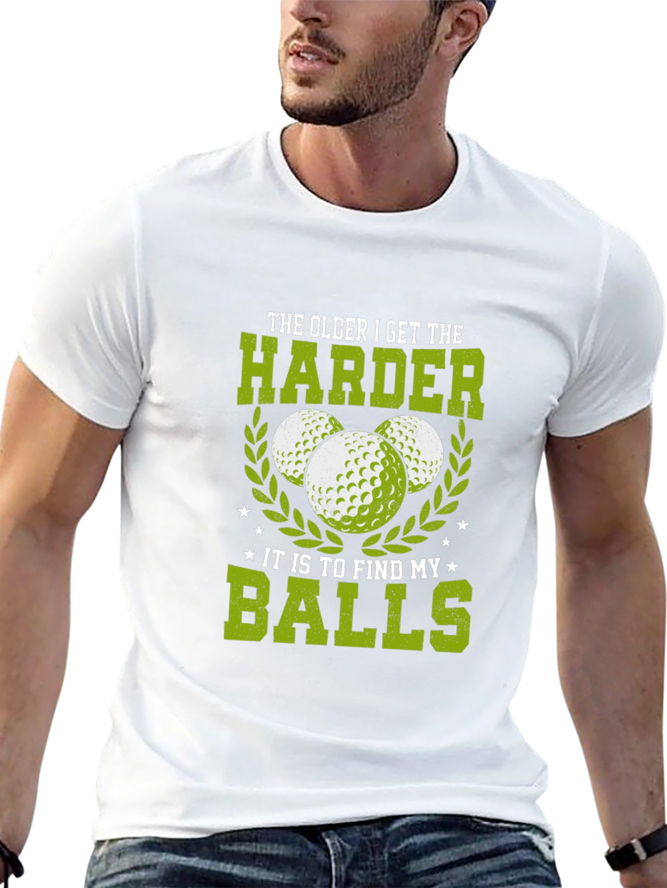 Funny Golf T-Shirt: Older Harder to Find Balls