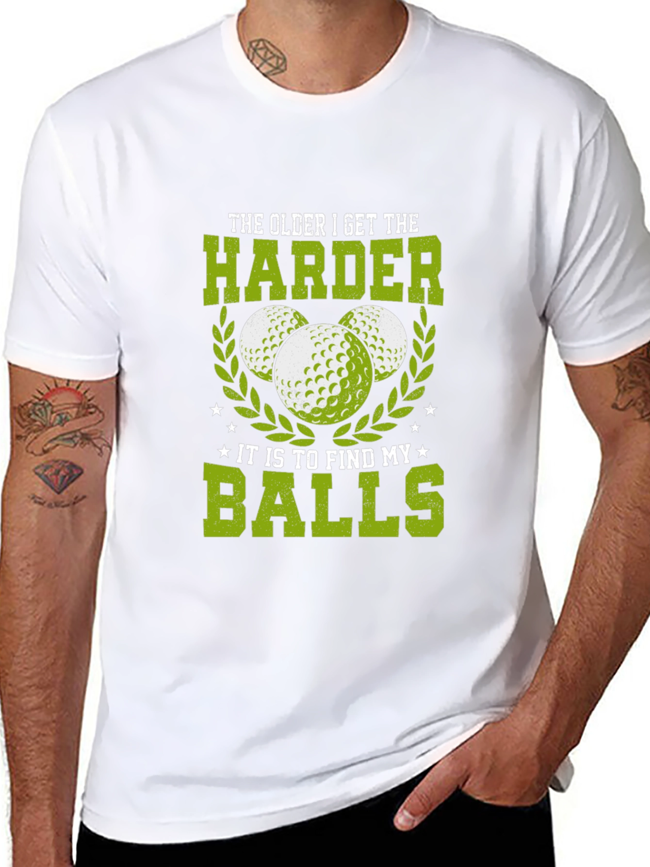Funny Golf T-Shirt: Older Harder to Find Balls