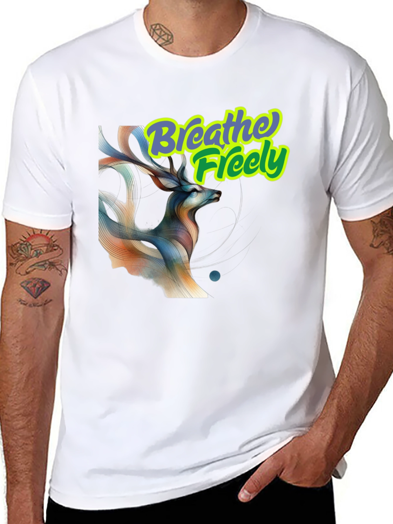 Breathe Freely Deer Graphic T-Shirt