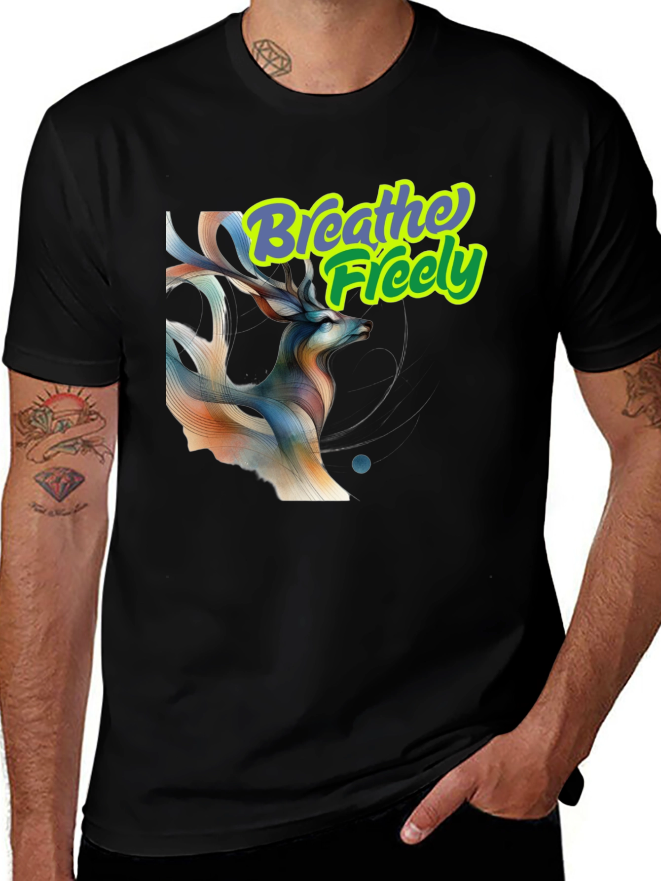Breathe Freely Deer Graphic T-Shirt