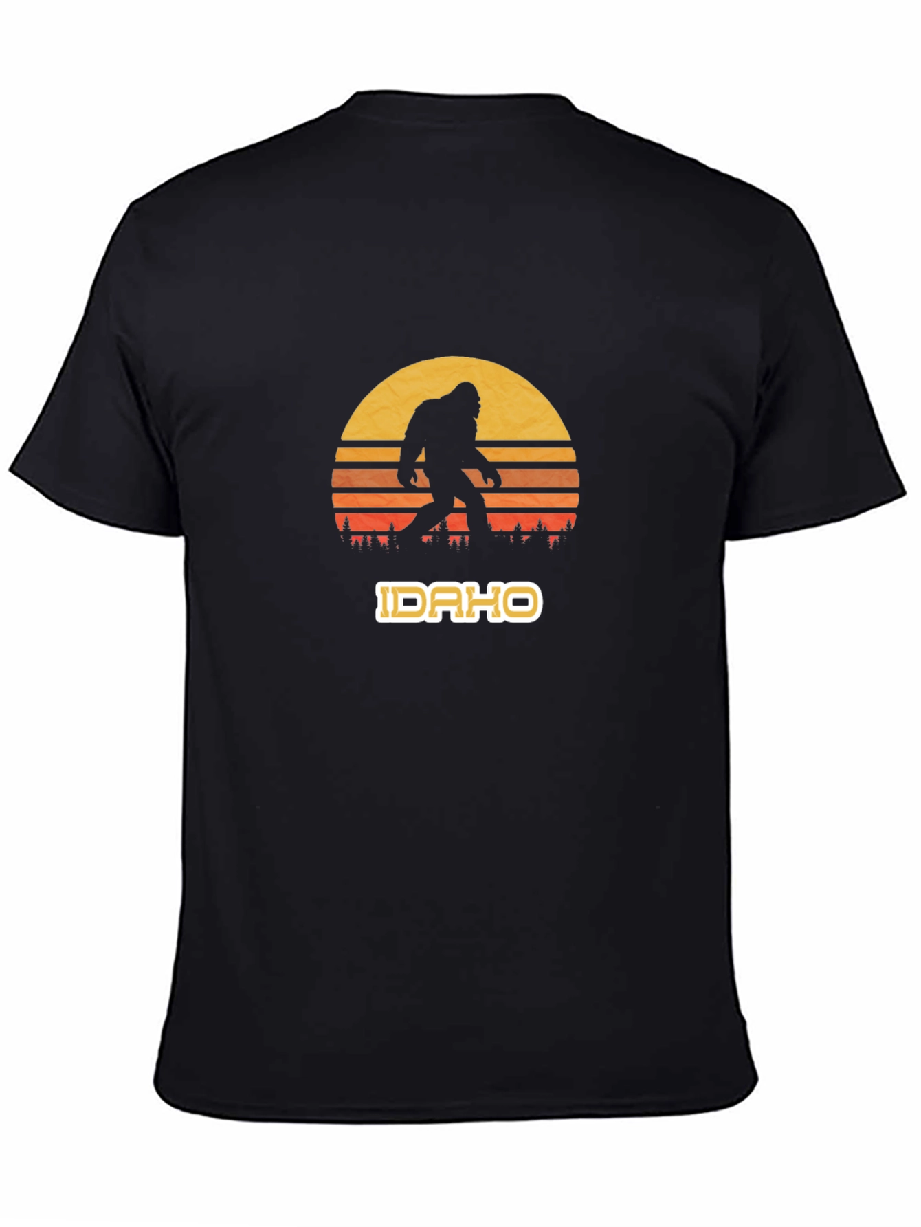 Idaho Bigfoot Sunset Graphic Tee - Black