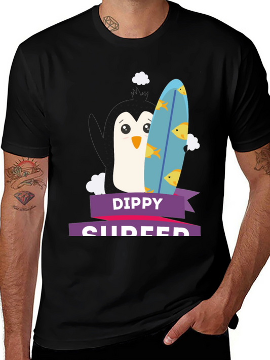 Dippy Surfer Penguin T-Shirt