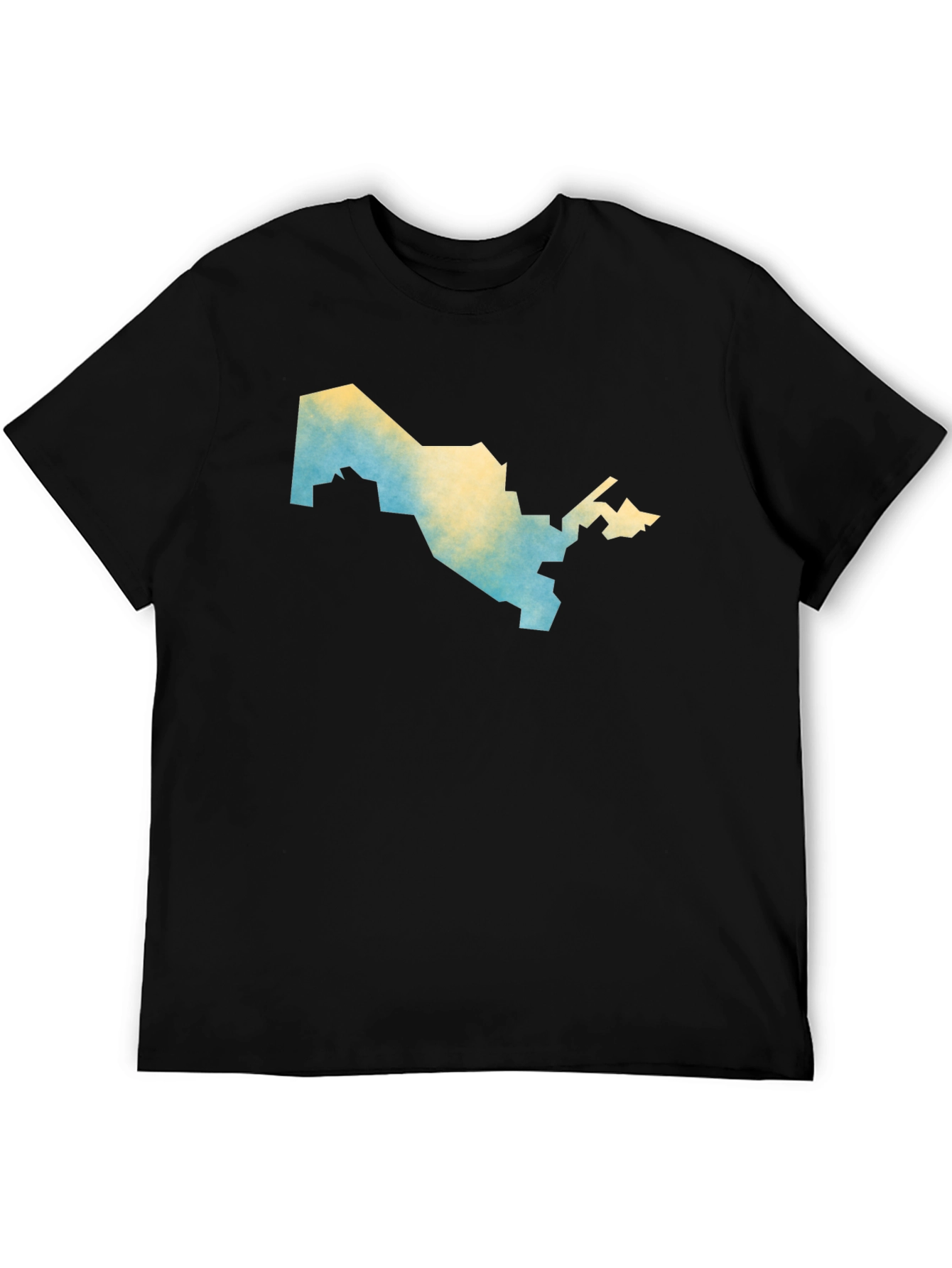 Uzbekistan Map T-Shirt - Mens Black Graphic Tee