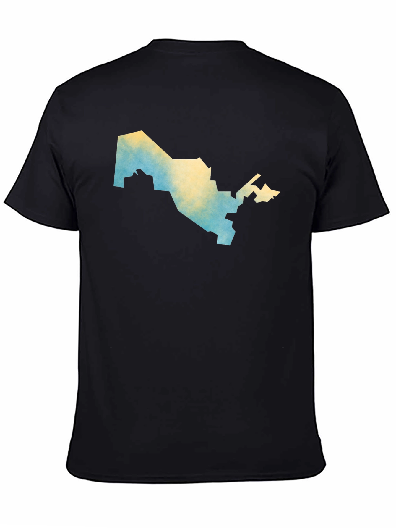 Uzbekistan Map T-Shirt - Mens Black Graphic Tee