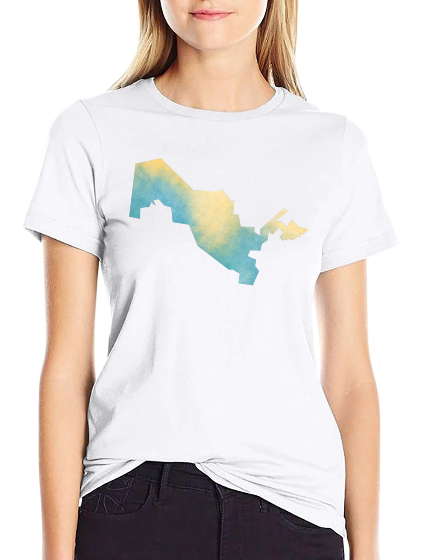 Uzbekistan Map T-Shirt - Mens Black Graphic Tee