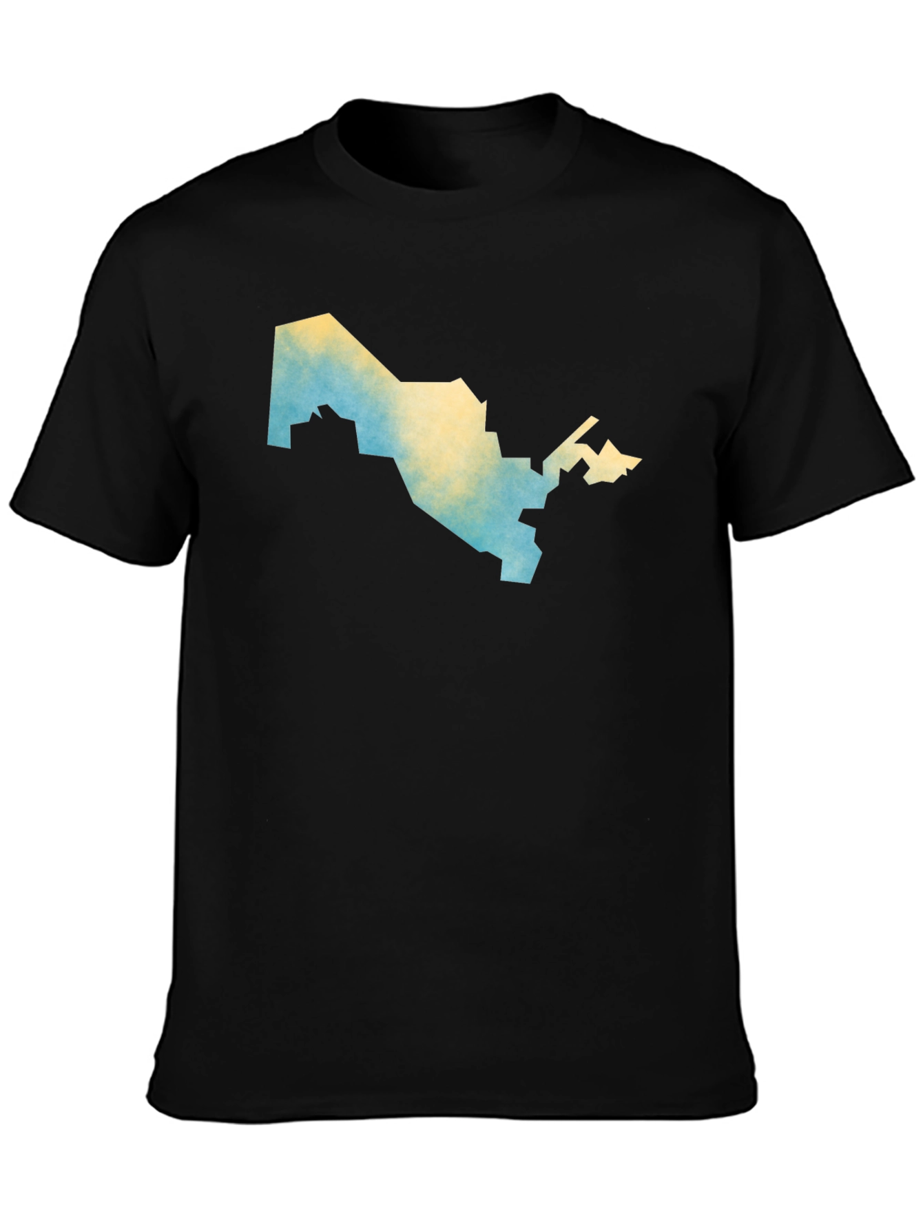 Uzbekistan Map T-Shirt - Mens Black Graphic Tee