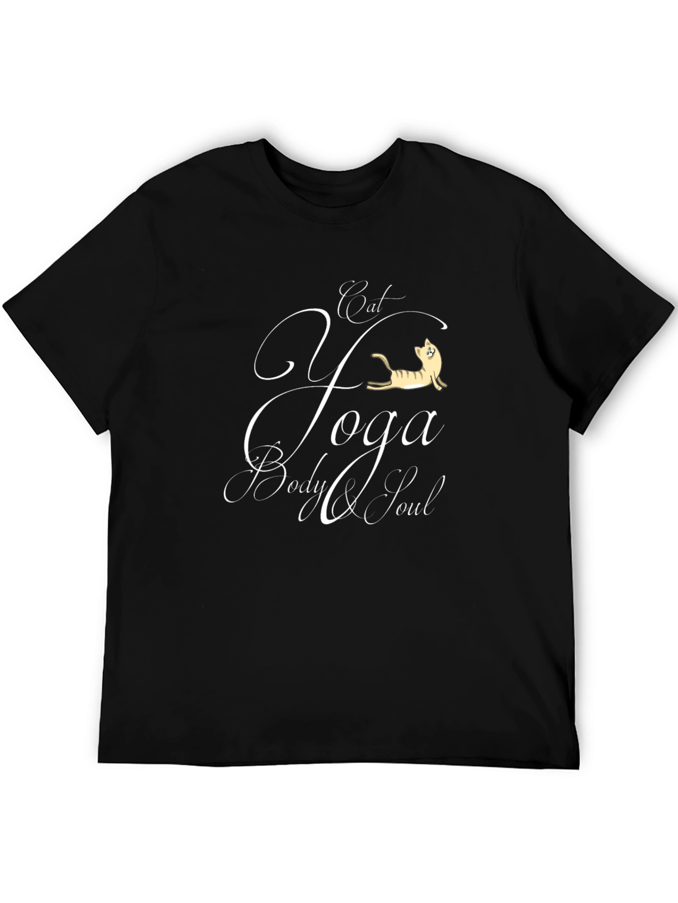 Cat Yoga Body & Soul Graphic T-Shirt