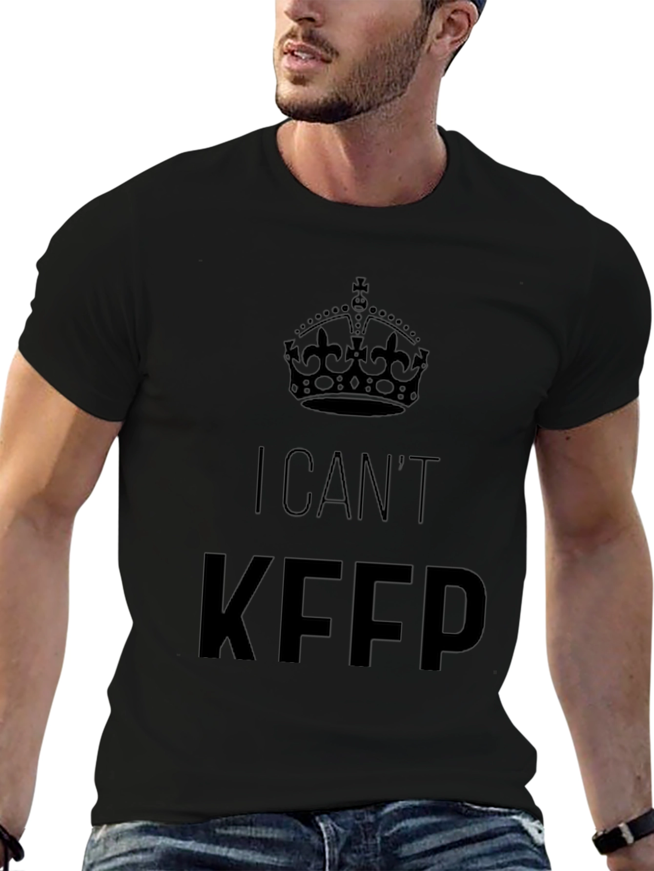 I Cant Keep Calm Crown Graphic Tee - Black