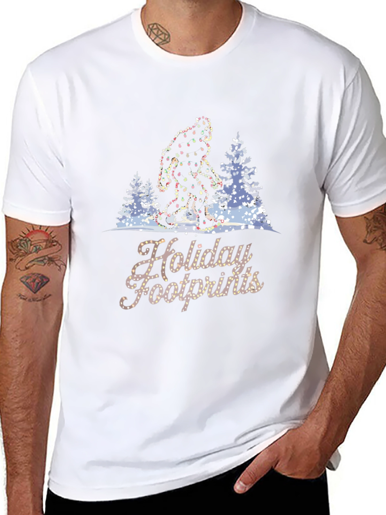 Holiday Footprints Bigfoot T-Shirt