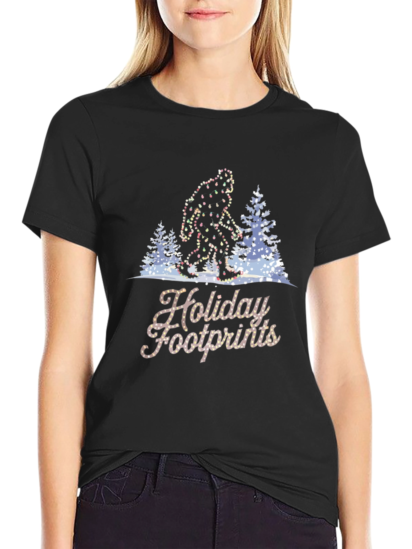 Holiday Footprints Bigfoot T-Shirt