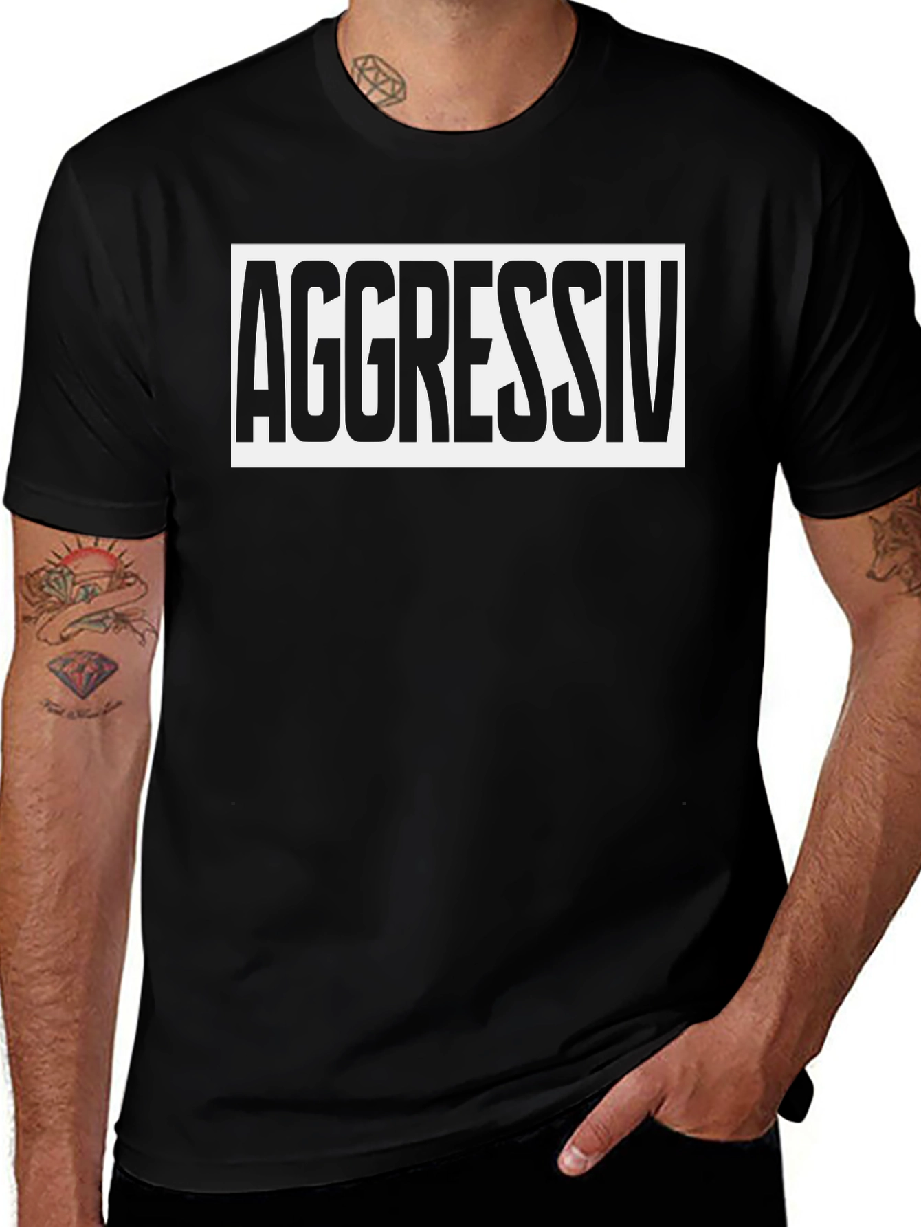 Aggressiv Graphic Tee - Bold Statement T-Shirt