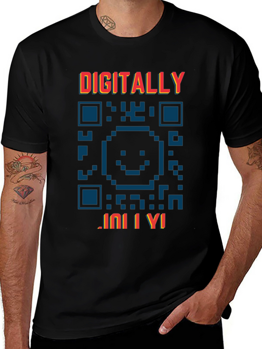Digitally Jollify Graphic Tee - Fun QR Code Style Design