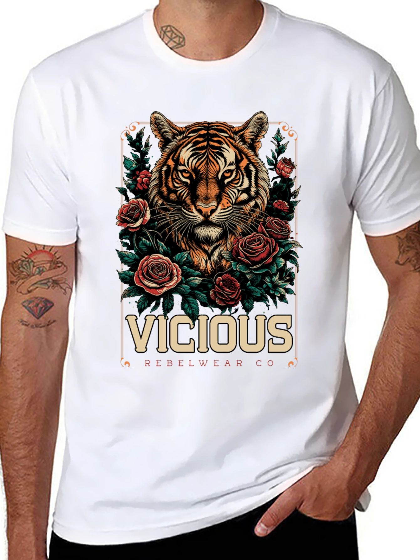 Vicious Rebelwear Tiger Graphic T-Shirt