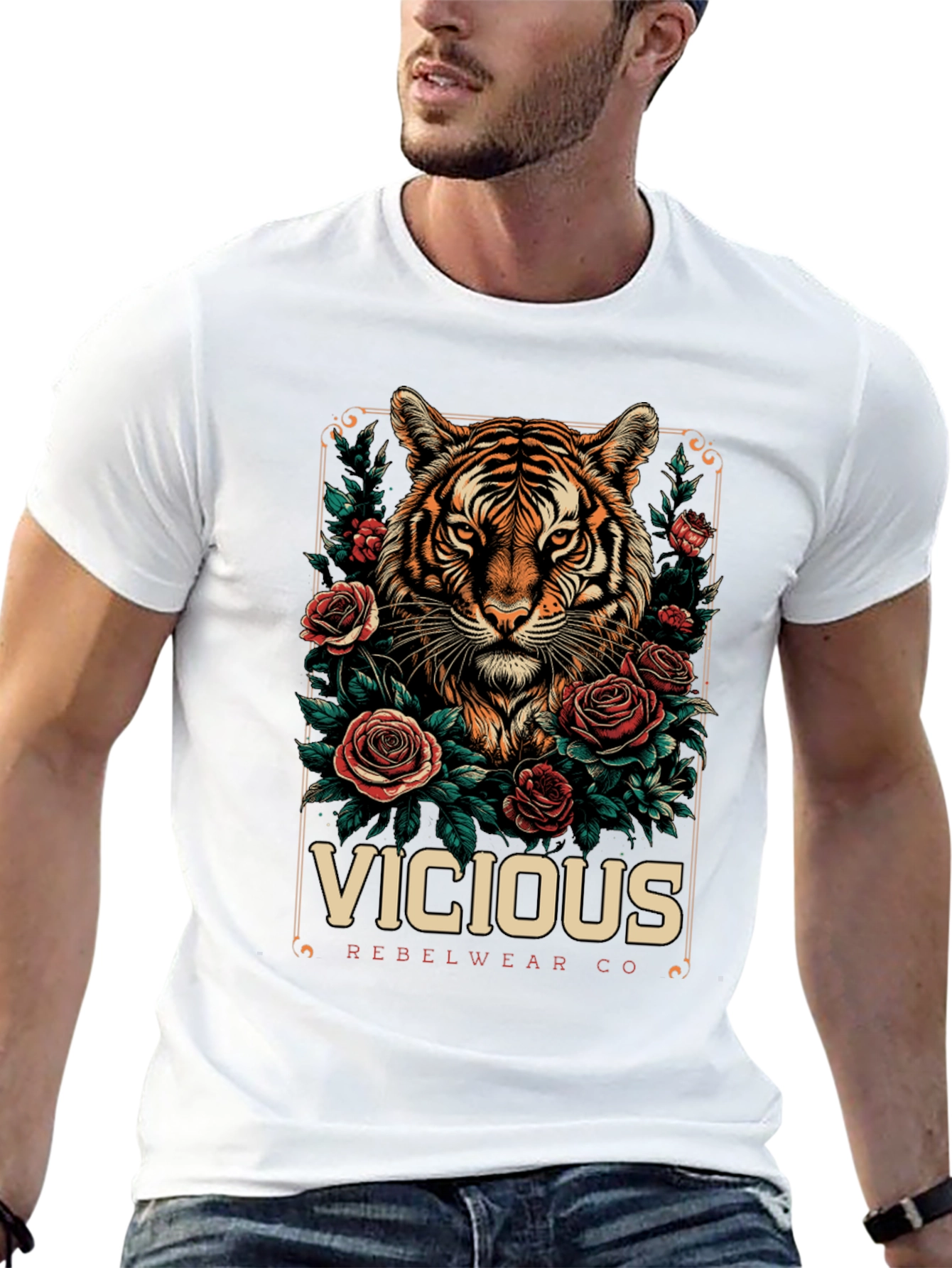 Vicious Rebelwear Tiger Graphic T-Shirt