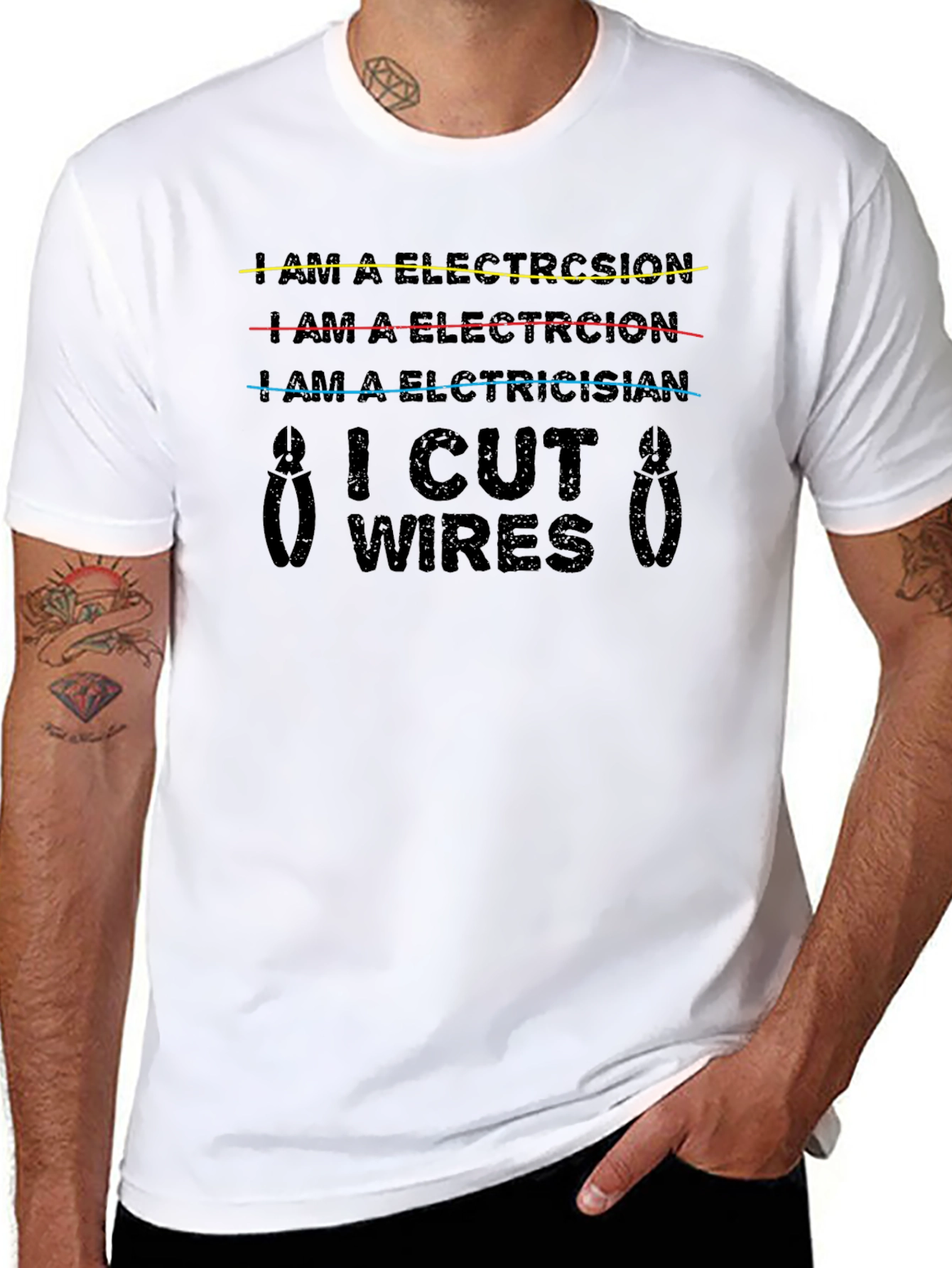 Electrician I Cut Wires Graphic T-Shirt