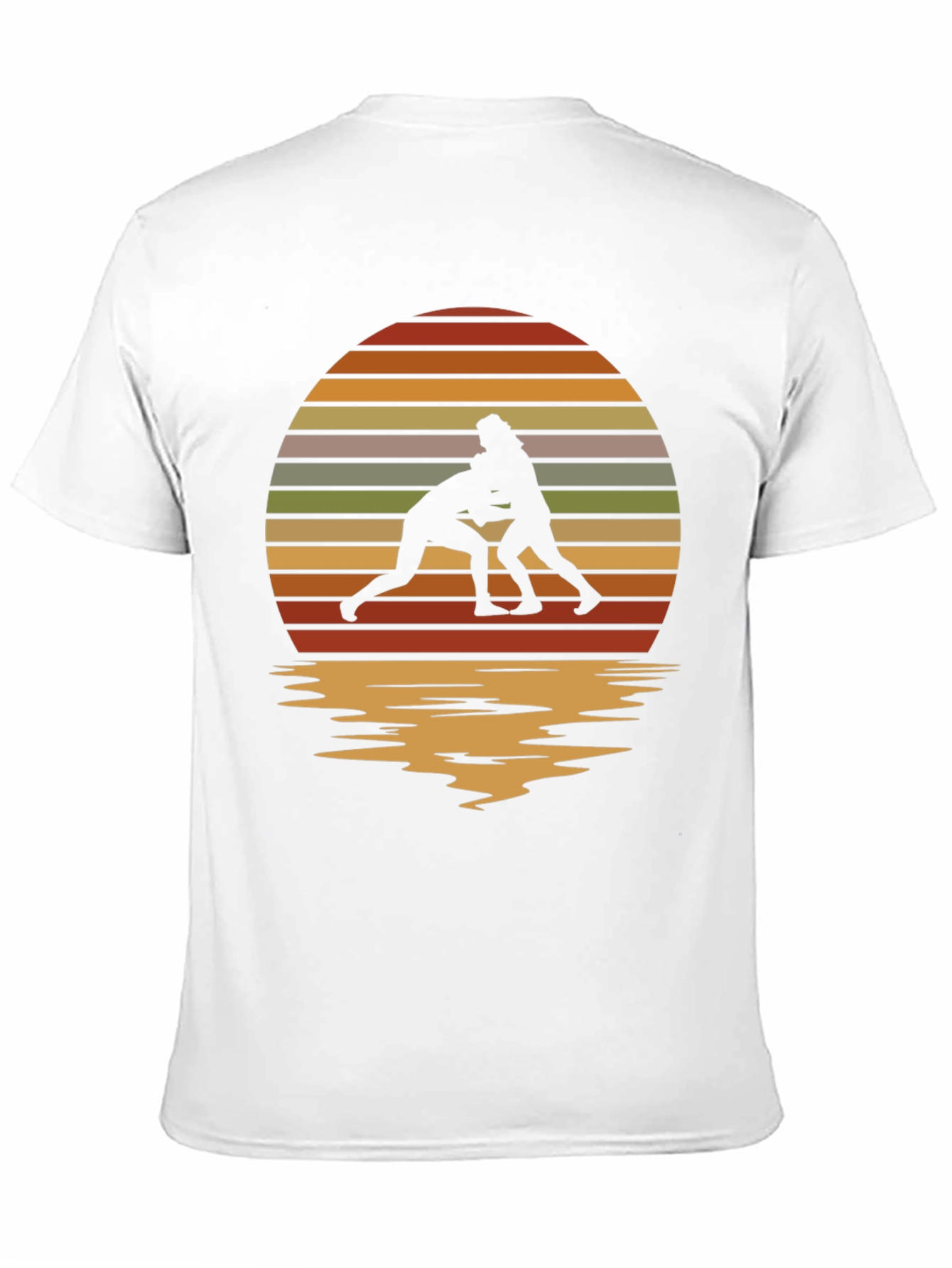 Wrestling Silhouette Retro Sunset Tee