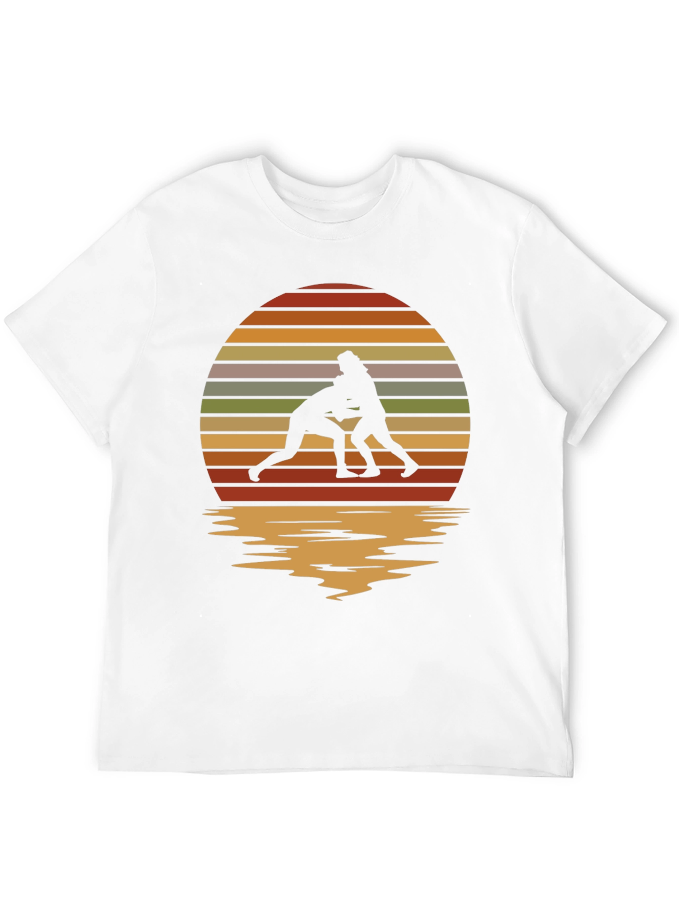 Wrestling Silhouette Retro Sunset Tee
