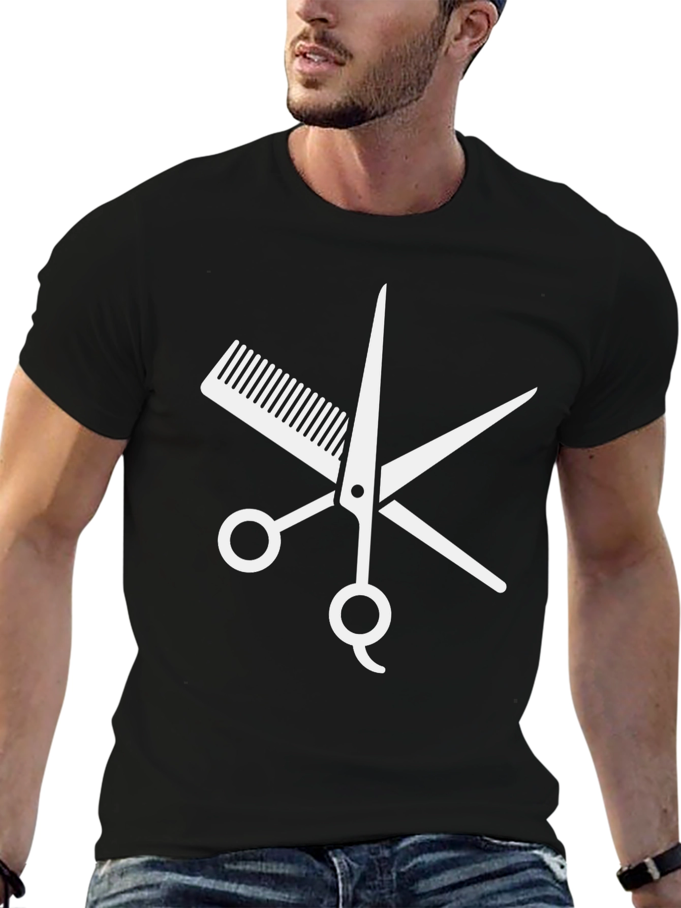 Barbers Tee: Scissors & Comb Graphic T-Shirt