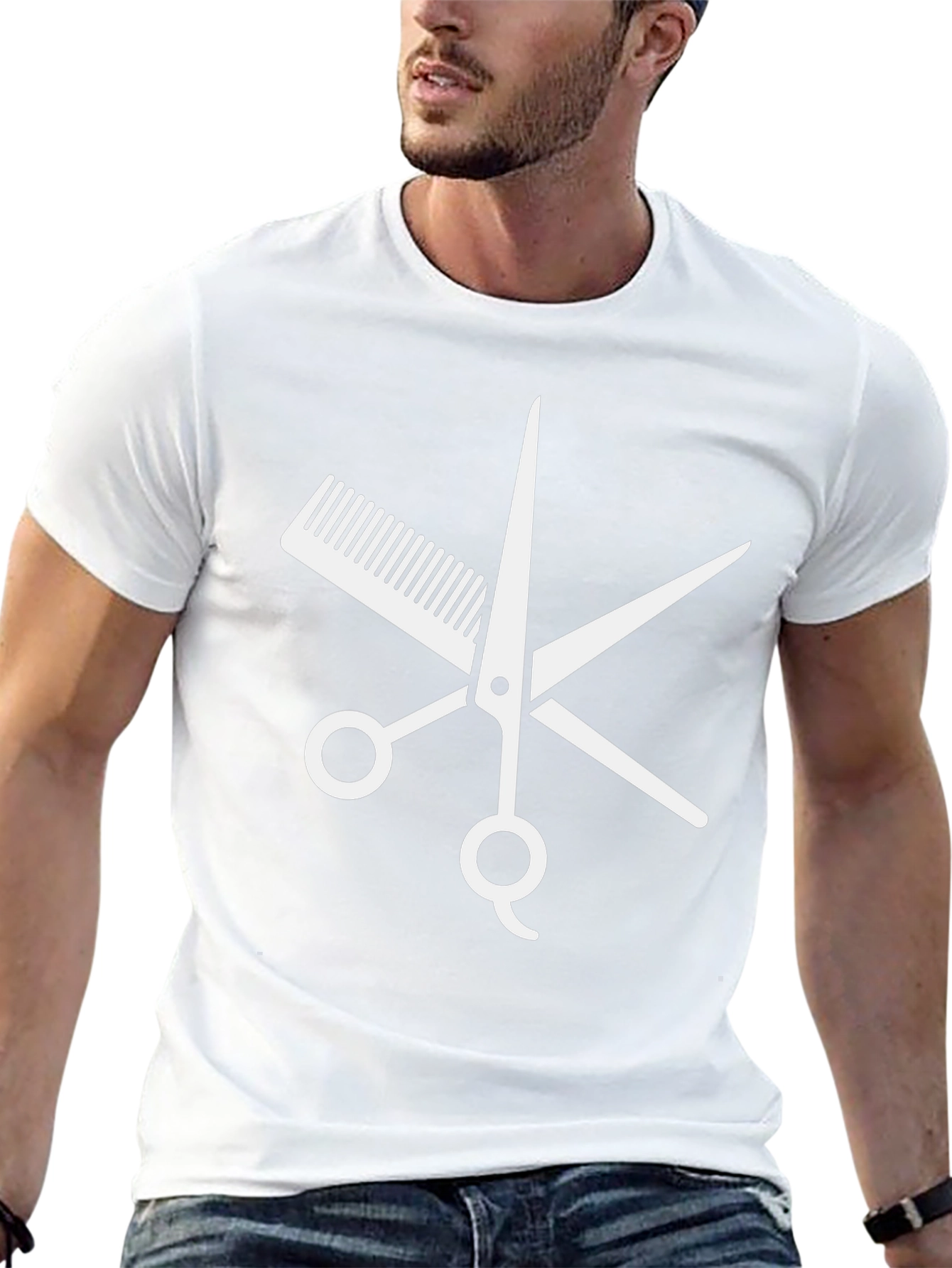 Barbers Tee: Scissors & Comb Graphic T-Shirt