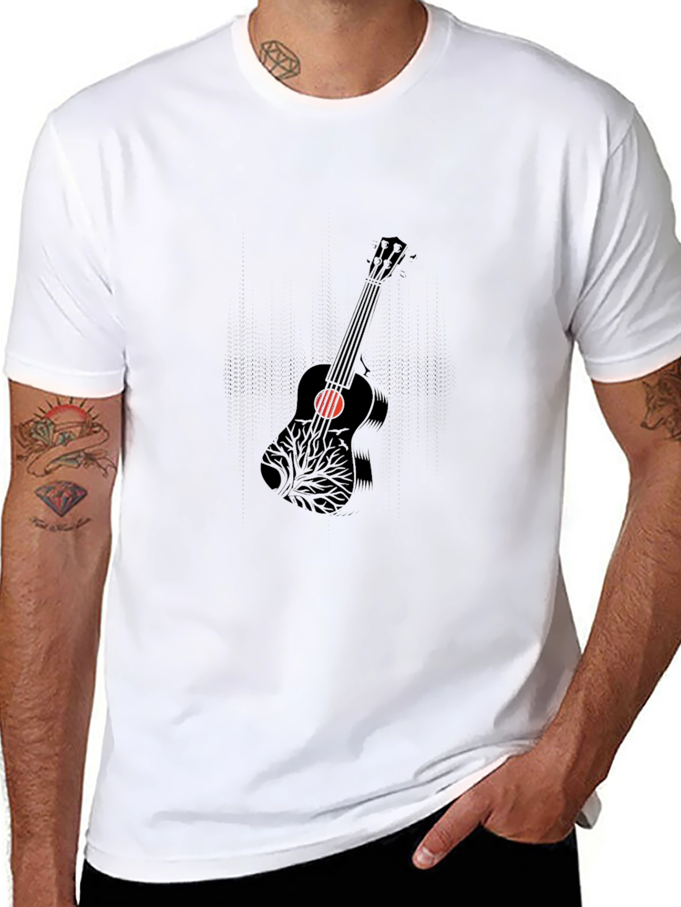 Guitar Tree Mens Graphic T-Shirt