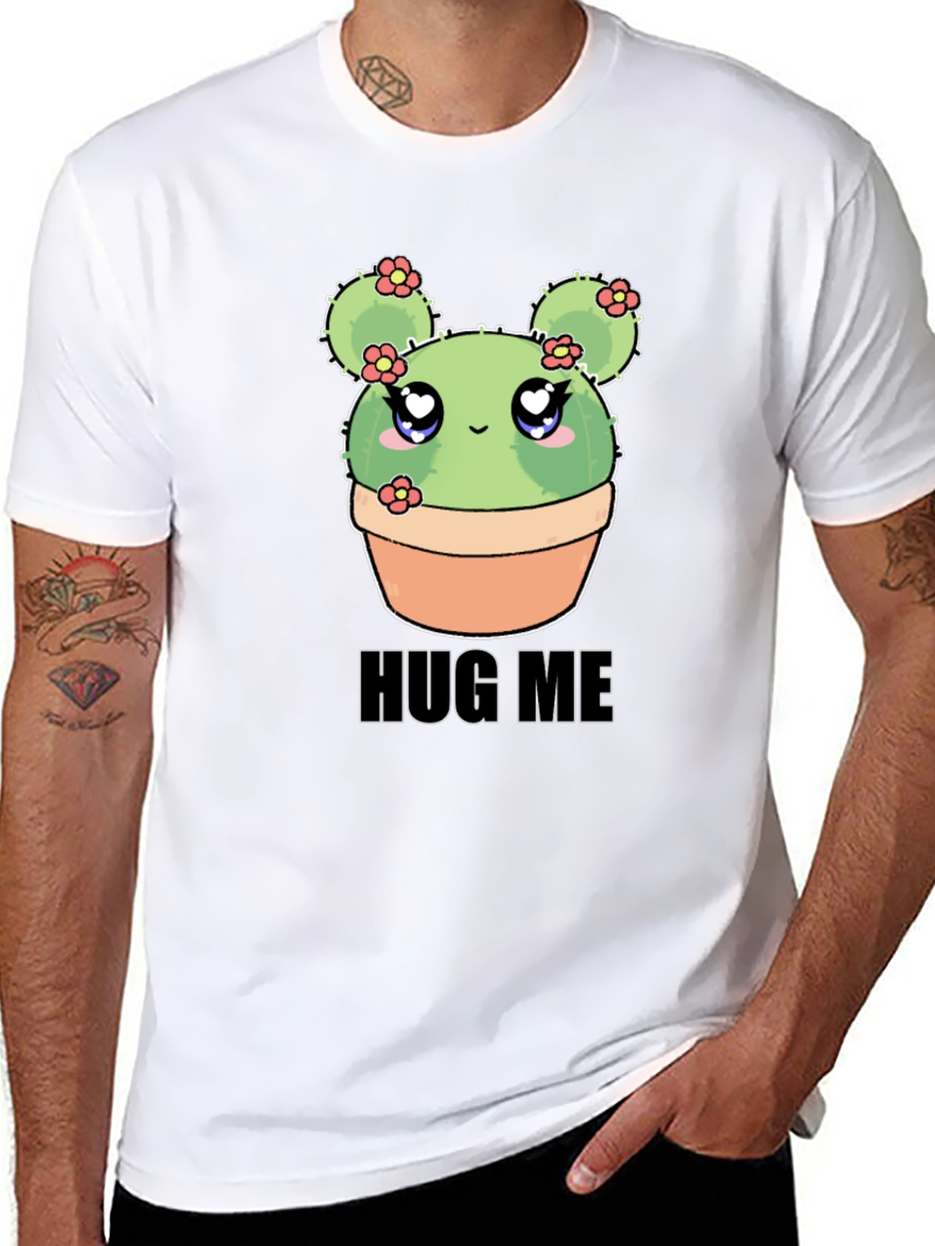 Cute Cactus Hug Me T-Shirt - Kawaii Plant Tee