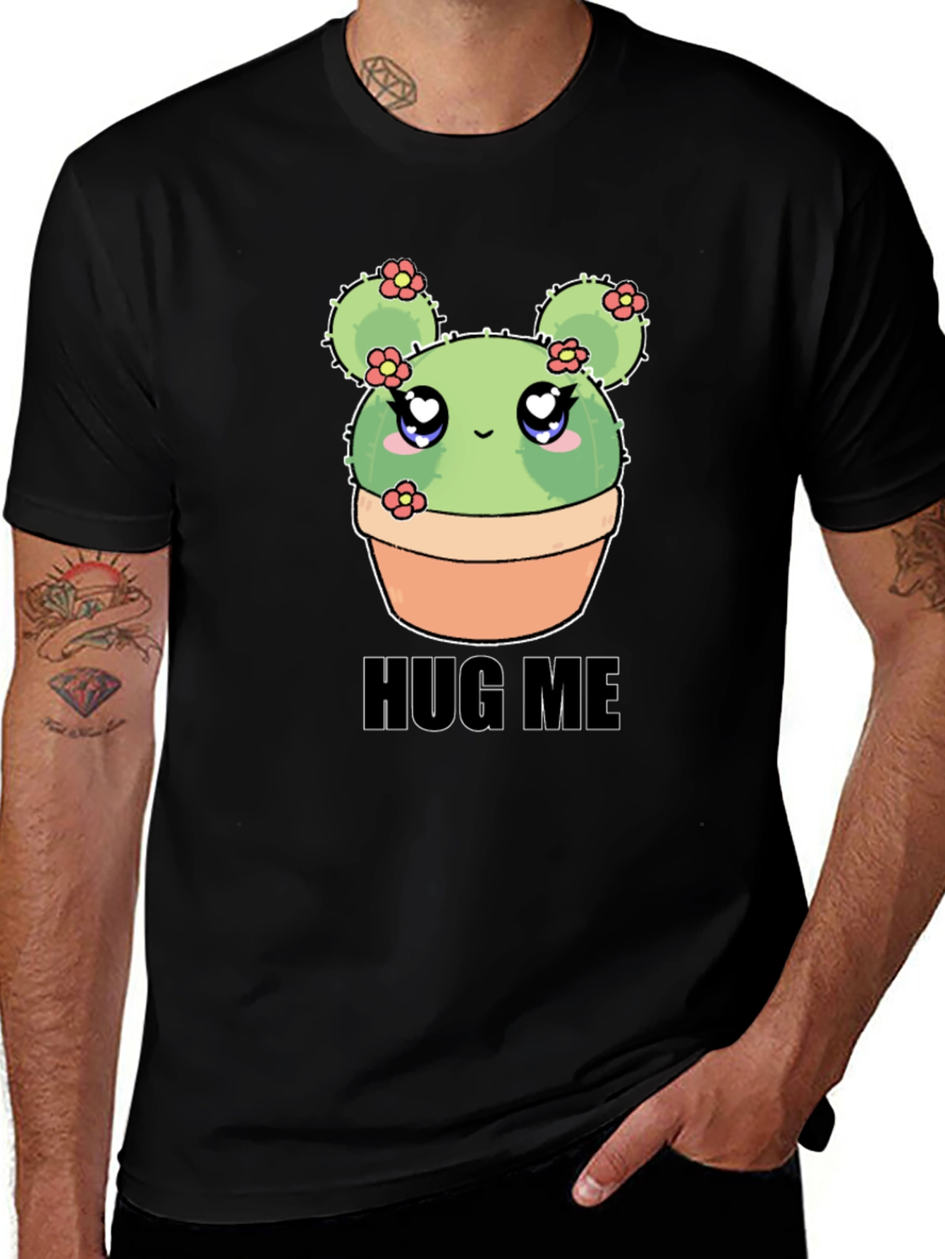Cute Cactus Hug Me T-Shirt - Kawaii Plant Tee