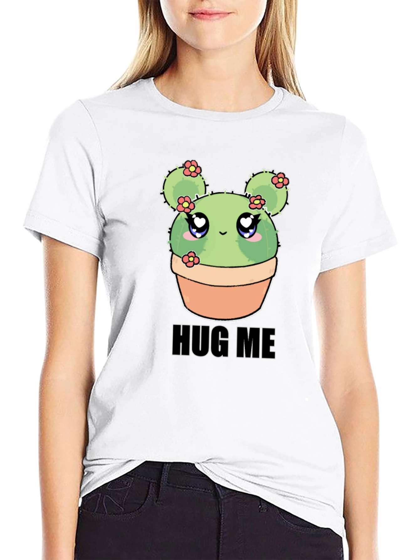 Cute Cactus Hug Me T-Shirt - Kawaii Plant Tee