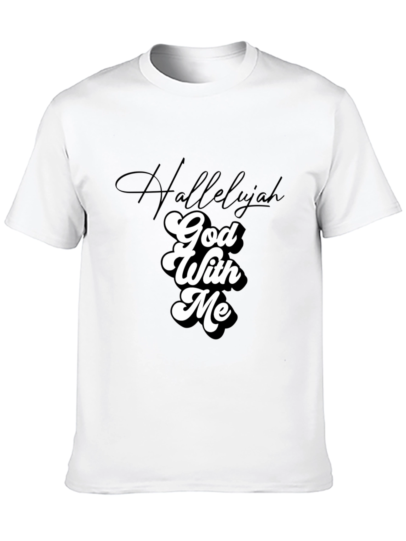Hallelujah God With Me Black Tee