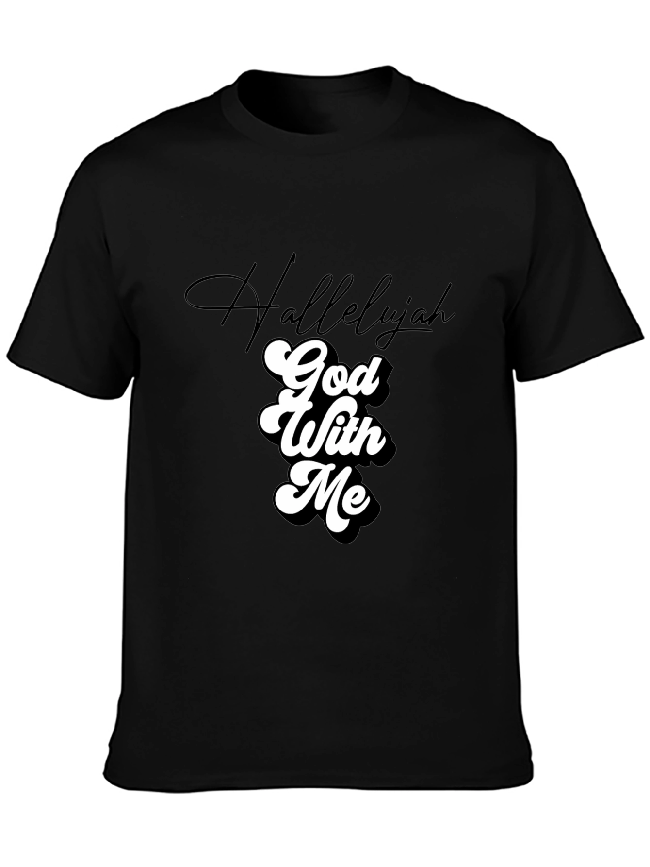 Hallelujah God With Me Black Tee