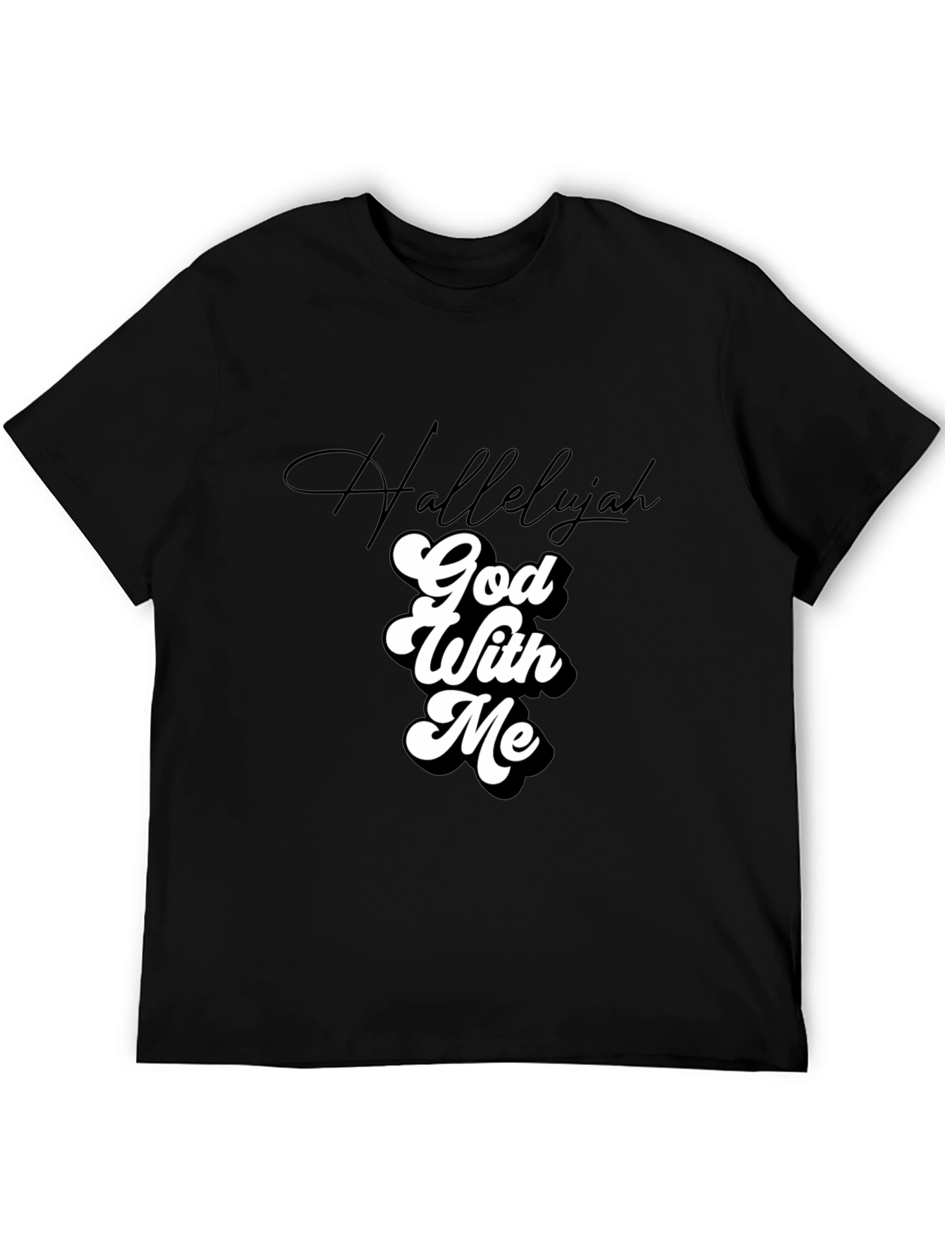 Hallelujah God With Me Black Tee