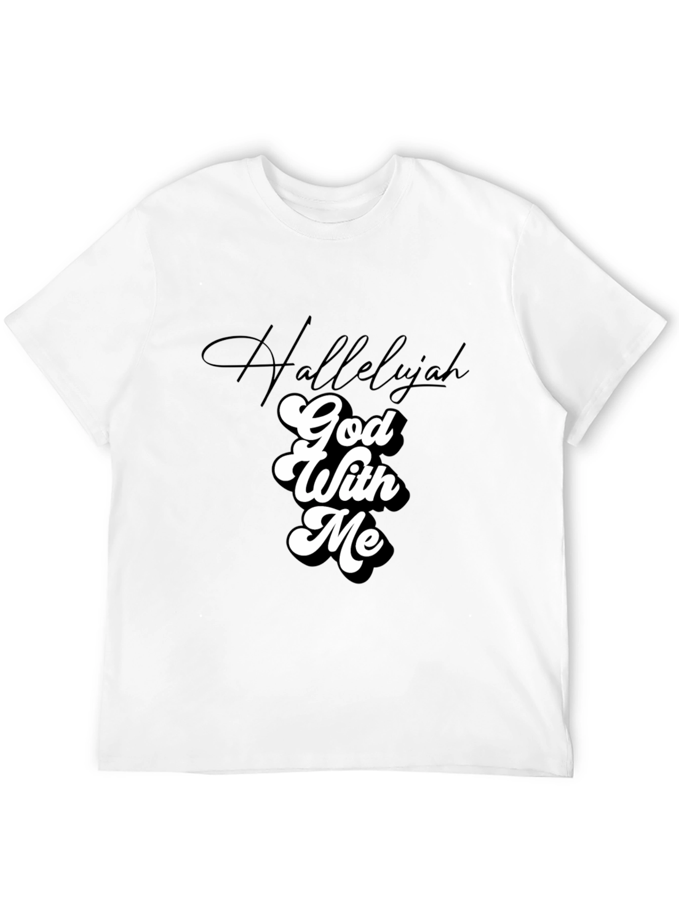 Hallelujah God With Me Black Tee